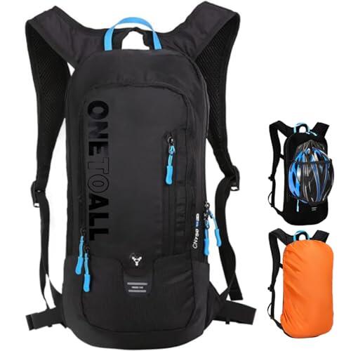 LOCAL LION Mochila Ciclismo 6L, Mochila MTB Ligera, Mochila Bicicleta Montaña Pequeña con Funda Impermeable para MTB|Bici|Enduro|Running|Moto|Ski|Esqui para Hombre y Mujer