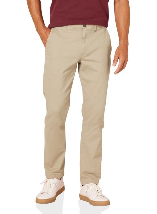 Amazon Essentials Pantalones Chinos de Pitillo, elásticos, Informales Hombre