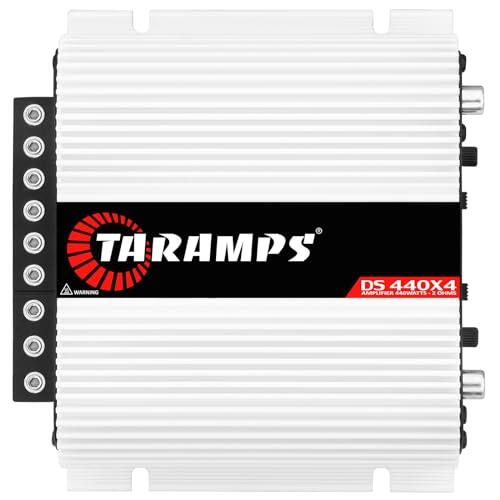Taramp's DS 440 x 4 440 vatios RMS 4 canales 2 ohmios amplificador multicanal clase D rango completo, puente de paso alto/bajo cruzado, aluminio, RCA, sistema de alimentación de exhibición de coches