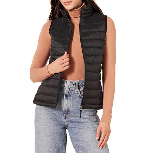 Amazon Essentials Lightweight Water-resistant Packable Puffer Vest, Abrigo Mujer, Negro (black), X-Large