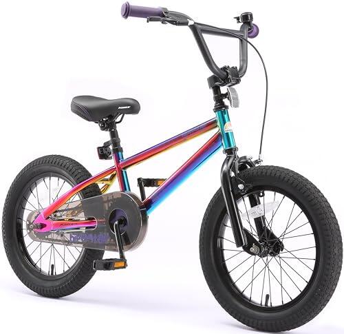BIKESTAR Bicicleta Infantil para niños y niñas a Partir de 4 años | Bici 16 Pulgadas con Frenos | 16" Edición BMX Negro Azul