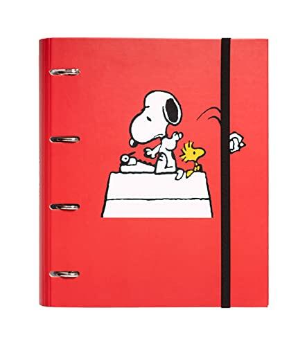 Grupo Erik Archivador 4 anillas Snoopy - Carpeta A4 anillas tapa dura | Material escolar y papeleria Vuelta al Cole