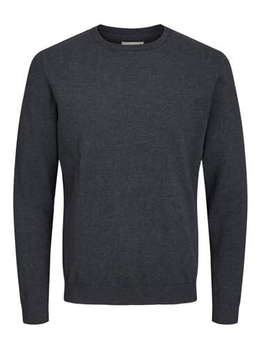 JACK & JONES Jjebasic Knit Crew Neck Noos, Suéter para Hombre, Dark Grey Melange Dark Grey Melange, M