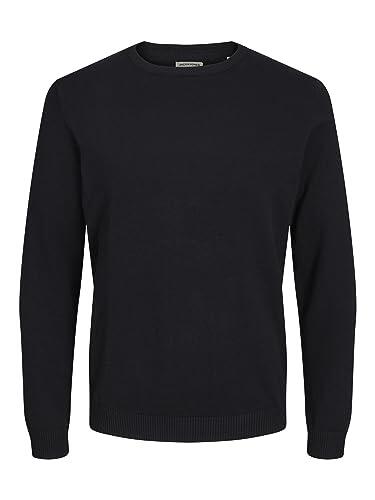 JACK & JONES Jjebasic Knit Crew Neck Noos, Suéter para Hombre, Negro, L