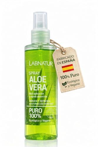 Labnatur Spray ALOE VERA 100% PURO - Ecológico y Vegano - Hidrata, Calma y Refresca - After Sun - Cabello y Piel Sensible o Irritada - Rápida Absorción - Fabricado en España - 250 ml
