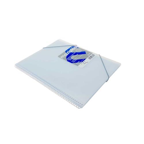 Grafoplas | Carpetas de Fundas Plastico a4 | 60 Fundas Transparentes | Tapas Rígidas Blancas | Espiral PVC | Apertura 360 | Incluye Sobre | Archiva Material Escolar y de Oficina | Maxiplás Traslúcidos
