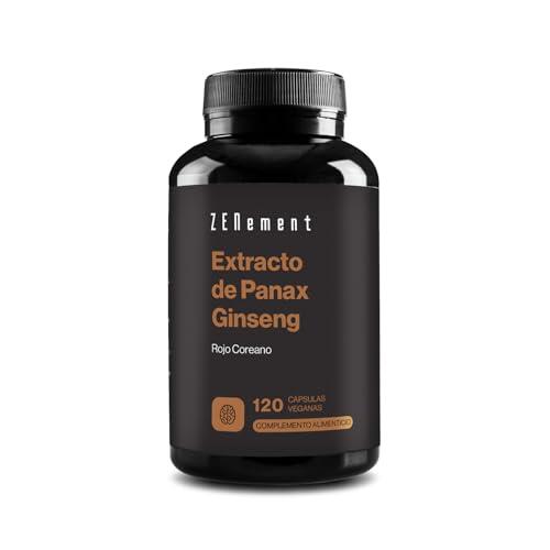 Extracto de Panax Ginseng - 50 mg Ginsenósidos por Cápsula, 2375 mg Equivalentes a Planta Entera - Vegano, Sin Aditivos, Sin OGM - 120 Cápsulas - Zenement