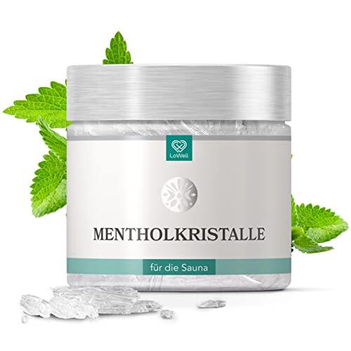 LoWell® 100g Cristales de Mentol hechos de 100% pura menta - Ideal como infusión para la sauna en lata resellable - Mentol