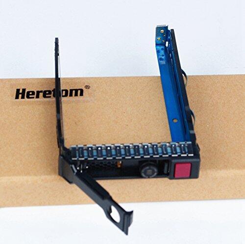 Heretom SAS SATA 2,5 pulgadas Bandeja de Disco Duro Tray Caddy para HP ProLiant Gen8 Gen9, DL380p G8 DL388 DL360p DL160 ML350e ML310e SL250s 653955 651699 651687-001 (sólo para 2,5 SFF) Rev 4.010