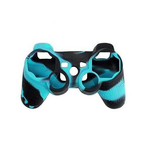 OSTENT Funda de Piel de Silicona Camuflaje Cubierta Compatible para Sony PS2 / 3 inalámbrico/Controlador con Cable - Color Azul Hielo