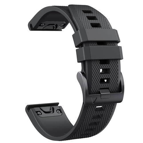 NotoCity Correa para Garmin Fenix 5/6/6 pro/7, 22mm Silicona Correa para Garmin Fenix 5 Plus/8 47mm/7 Pro, Instinct/2, Forerunner 935/945, Epix 2, Descent G1, Approach S60, Quatix 5(Negro)
