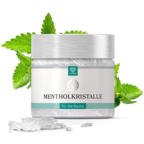 LoWell® 50g Cristales de Mentol hechos de 100% pura menta - Ideal como infusión para la sauna en lata resellable - Mentol