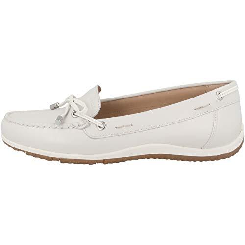 Geox D Vega Moc B, Mocasines para Mujer, Blanco (Off White), 38 EU