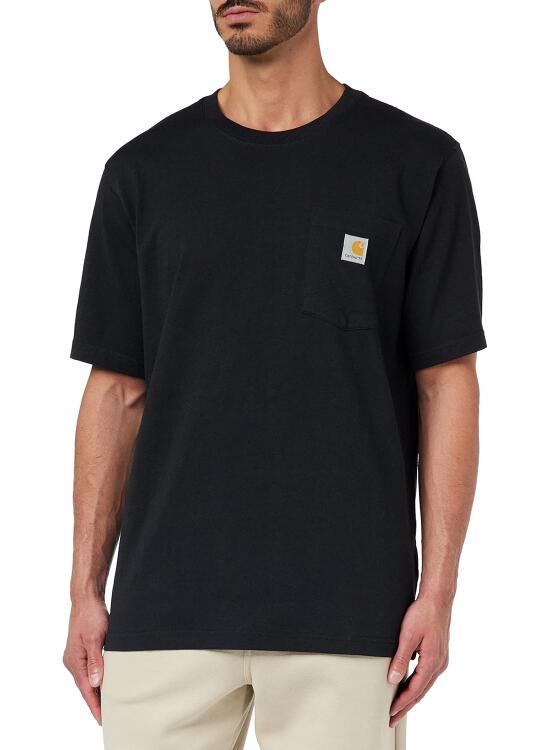 Carhartt, Hombre, K87 Camiseta De Manga Corta con Bolsillo, Ajuste Ligeramente Holgado, Tejido Grueso