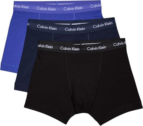 Calvin Klein Calzoncillos bóxer Hombre Pack de 3 Trunks Ropa Interior, Multicolor (C-Black/BLU/BLU), L