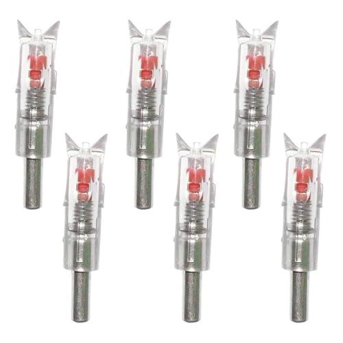Lzwow 6 culatines iluminados para ballesta con 0.300/7.62 mm de diámetro interior, culatines de flecha LED para caza con arco