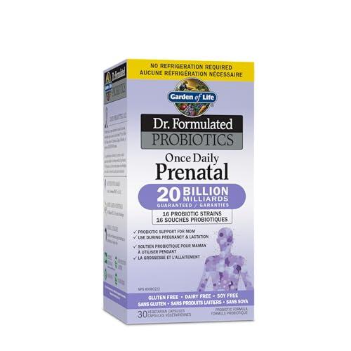 Garden of Life Dr. Formulated Probióticos Diarios Prenatales - Fórmula para Salud Digestiva y Soporte Inmune - 30 Cápsulas Vegetarianas