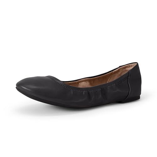 Amazon Essentials Bailarinas sin Cordones de Belice Mujer, Negro Cuero de Imitación, 39 EU