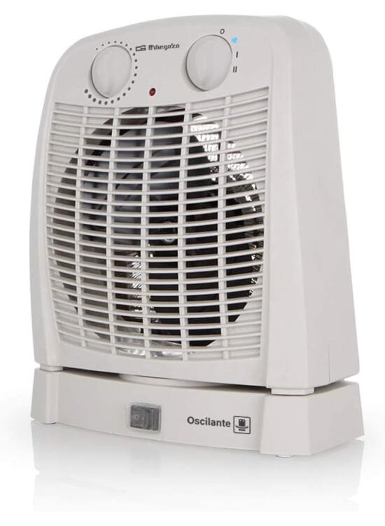 Orbegozo FH 7001 – Calefactor baño con movimiento oscilante, 2 niveles de calor y modo ventilador de aire frío. 2000 W de potencia