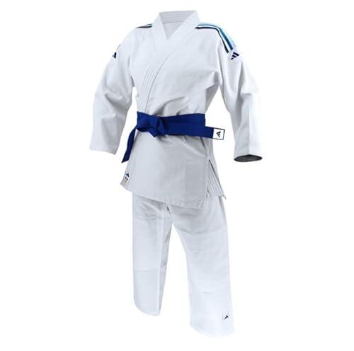 adidas | Uniforme de Judo Club para Hombres, Mujeres y niños, Entrenar, Uniforme de Judo de polialgodón Duradero con cinturón Blanco Incluido, 350 g/13 oz