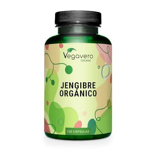 Jengibre BIO | Ginger ORGÁNICO | 120 Cápsulas | 650 mg por Cápsula | Náusea + Digestión + Dolor Menstrual | Sin Aditivos | Vegavero