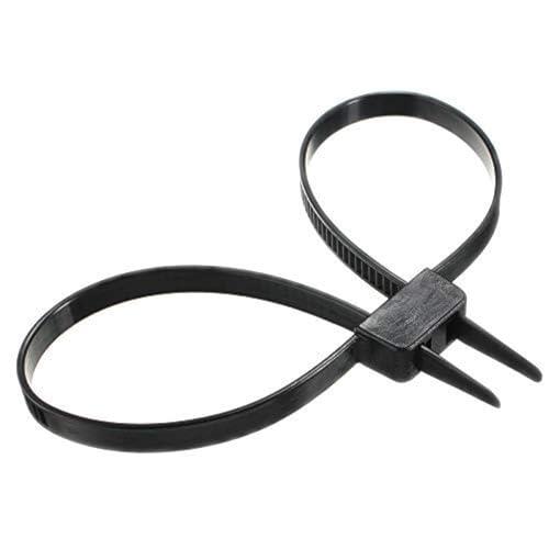 MgTech - Bridas de nailon para policía de doble puño, con cremallera, desechables, color negro, plástico, 70 cm, 250 kg, un paquete