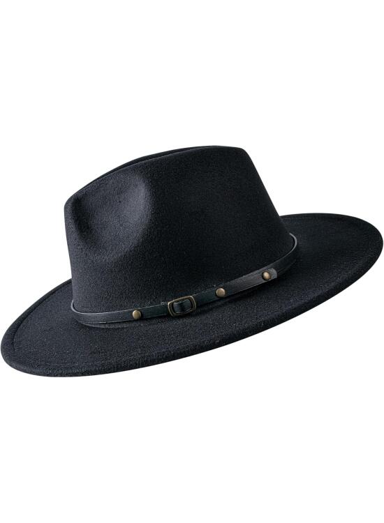 besbomig Sombrero Fedora Sombreros de Sombrerera de Jazz para Hombres Mujer - Sombrero de ala Ancha Fieltro de Lana