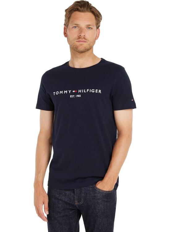 Tommy Hilfiger Camiseta de Manga Corta para Hombre Core Tommy Logo Cuello Redondo