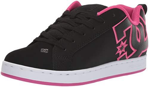 DC Shoes Court Graffik Zapatos de Skate, Mujer, Multicolor (Black/Pink Stencil), 37 EU