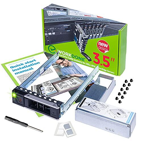 WORKDONE Portaunidades HDD Caddy 3.5” - Compatible con DELL PowerEdge - 14.ª G. R340 R440 R540 R640 R740 R740xd2 R6415 R7415 R7425 - Adaptador con Soporte 2.5” NVMe - Fácil Instalación