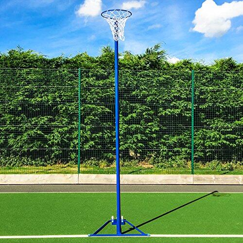 Postes de netball independientes [estándar escolar] de acero galvanizado, disponible en color rosa o azul, azul, suelto