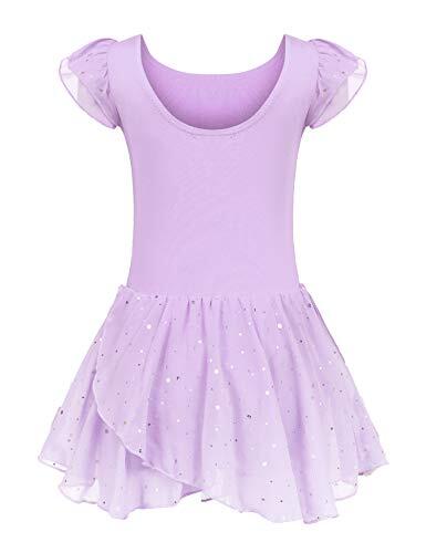 trudge niñas Ropa de Ballet Vestido de Ballet niñas Manga Corta Ballet de algodón Leotardo Traje de Ballet Vestido de Baile Cuerpo de Baile con Falda tutú