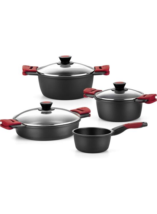BRA Premiere Batería 7 Piezas Aluminio Fundido Antiadherente, apta para todo tipo de Cocinas e Inducción