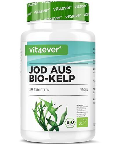 Kelp orgánico (yodo natural) - 365 comprimidos cada uno con 200µg de yodo procedente de algas pardas orgánicas - Sin aditivos no deseados - Altamente dosificado - Vegano