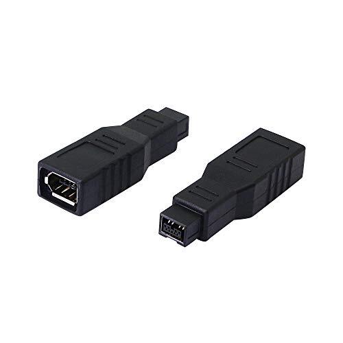 CERRXIAN IEEE1394 - Adaptador de conector tipo FireWire, 400 a 800 Mb, Puerto hembra de 6 clavijas a conector macho de 9 clavijas, FW 800 (2 unidades)