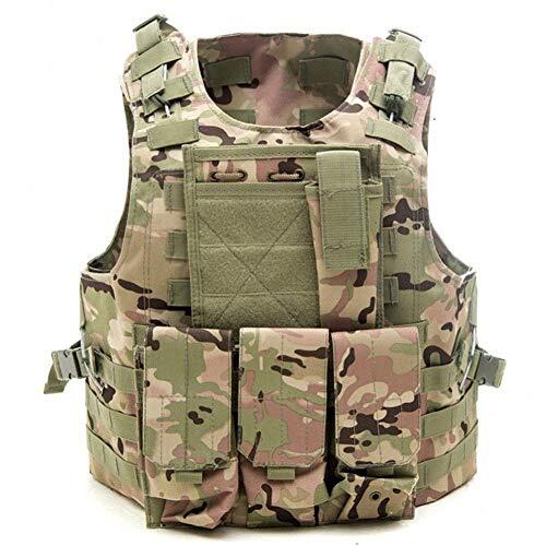 Bon amixyl Chaleco Táctico de Caza, Chaleco Táctico Multifuncional, Chaleco de Combate con Diseño de Camuflaje Para Exteriores, Campo de Combate Al Aire Libre, CP Tarnung.