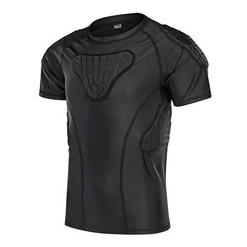 DGYAO Niños Deportes Camiseta Protectora Acolchada y Pantalones Cortos Hombro Costilla Cuello Protector de Cadera Traje para fútbol Rugby Baloncesto Esquí Snowboard Patinaje Contacto Deportes