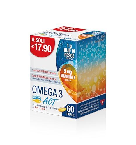 ACT Omega 3 con 1 g de aceite de pez rojo, 60 perlas, 82,5 gramos