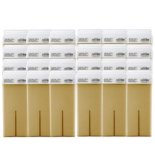 Caja de 24 x Cera Roll On cartuchos de 100ml Miel | Roll-on Cera para depilación
