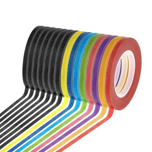 cridoz 15 rollos de cinta fina de pizarra blanca de 3 mm, cinta de líneas de cuadrícula de papel de baja adherencia para pizarras de borrado en seco, manualidades y superficies delicadas, varios