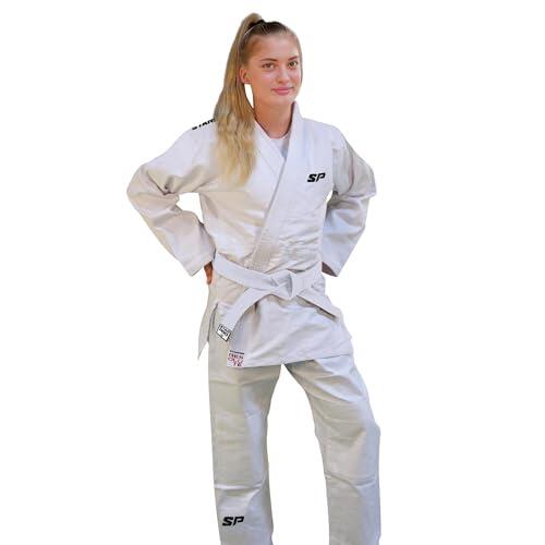 Starpro Judo Kimono - Professional Judogi for Training and Competition - Free White Belt - Men Women Kids - 110-200 cm - White and Blue