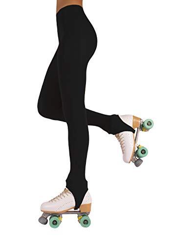 CALZITALY PACK 1 o 2 PARES - Medias con Estribo Para Mujer, Patinaje Artístico, Professional Skating | Natural, Negro, Caramelo | 70 Den | S, M, L | Calcetería Italiana (S, Negro)