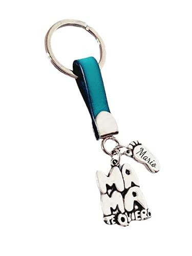 Llavero TE QUIERO Mamá o Papá Personalizado con Nombres – Grabado Láser – Regalo Día del Padre, Día de la Madre, Cumpleaños o Aniversario – Llavero Familia Hecho a Mano en España bañado en Plata