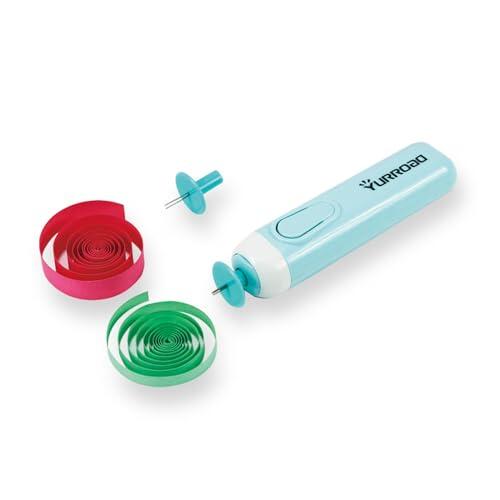 YURROAD 2 in 1 Quilling Herramienta Pluma Eléctrica Rolling Papel Filigrana Eléctrico Quilling Pen para Papel Quilling General y Tiras de Papel Anchas