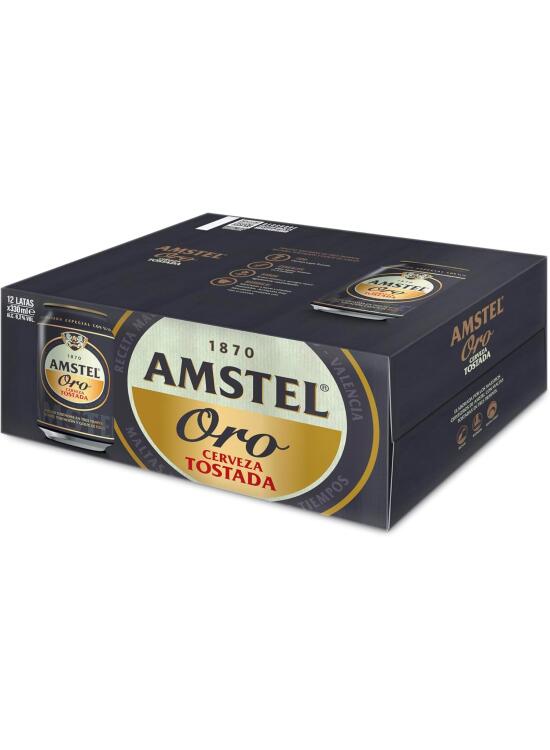 Amstel Oro Cerveza Tostada Pack Lata, 12 x 33cl