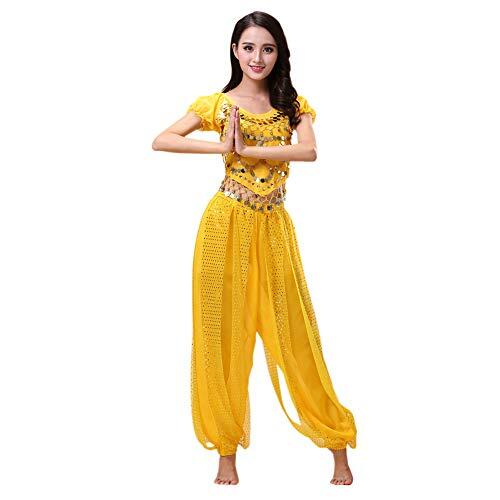 Haodasi - Vestido de danza del vientre para mujer, top + pantalones de linterna, traje profesional para carnaval, traje de bailarina de vientre