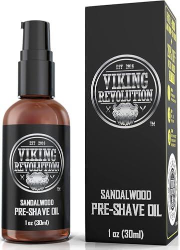 Viking Revolution - Aceite Pre con Sándalo - Aceite de Afeitado para Navaja y Cuchilla - El Afeitado más Suave sin Irritaciones - 30ml