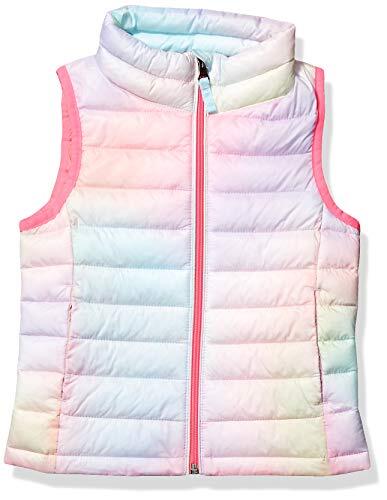 Amazon Essentials Chaleco acolchado, ligero y resistente al agua para niñas, color rosa degradado, talla L