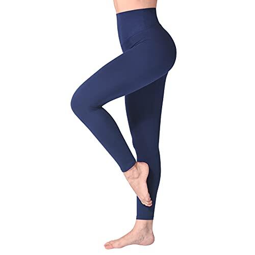 SINOPHANT Mallas Deporte Mujer de Cintura Alta, Leggins de Control de Abdomen Opacas, Elásticas, Leggings Mujer Vestir, Suaves como la Mantequilla S-M 1 Piezas Azul Marino