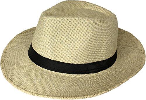 Miobo Mountain Sombrero Panamá, sombrero de paja, sombrero de verano, beige, 60